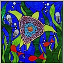 Turtle Mosaic Stained Glass Window