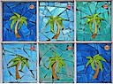 Palm Trees Mosaic Stained Glass Window