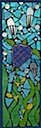 Turtle Mosaic Stained Glass Window Blue