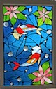 Lotus Koi Mosaic Stained Glass Window