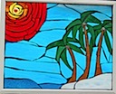 Beach Scene Mosaic Stained Glass Window