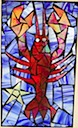 Lobster and Crab Mosaic Stained Glass Window